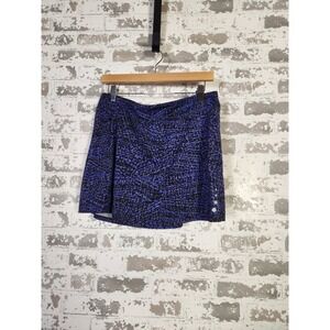 L.L. Bean Performance Skort Medium Blue Tennis Golf Pockets Abstract